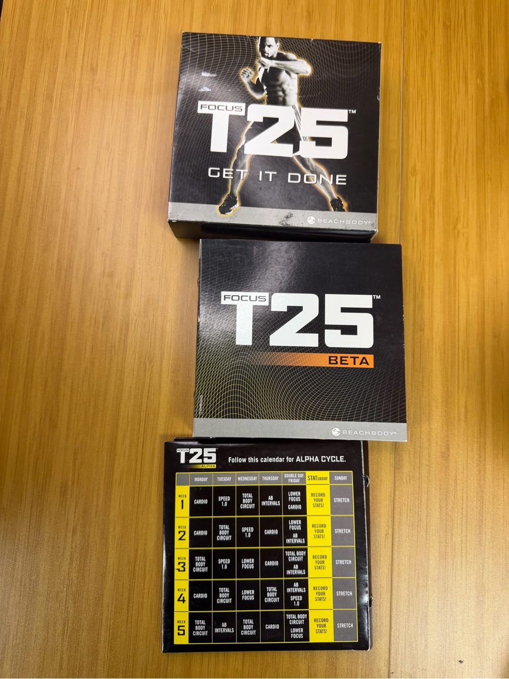 BeachBody Focus T25 Get It Done DVD Set Alpha & Beta 9 Disc Base Complete Set
